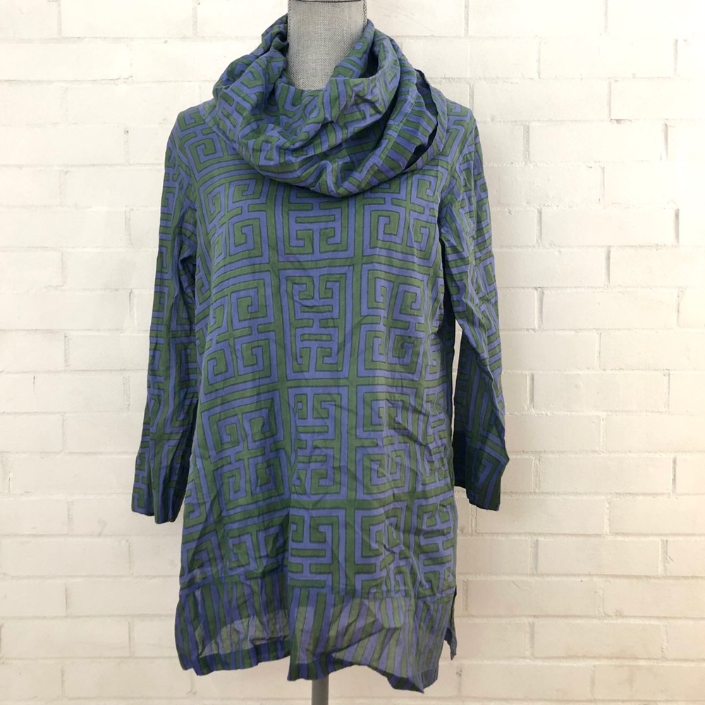 NWOT Gretchen Scott Blue/Green Funnel Tunic